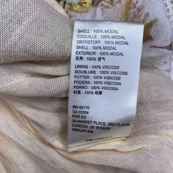 Free People Freddy Mini Dress Floral Print V-Neck Tie Cocoa Tan Women's Size M - Picture 8 of 10